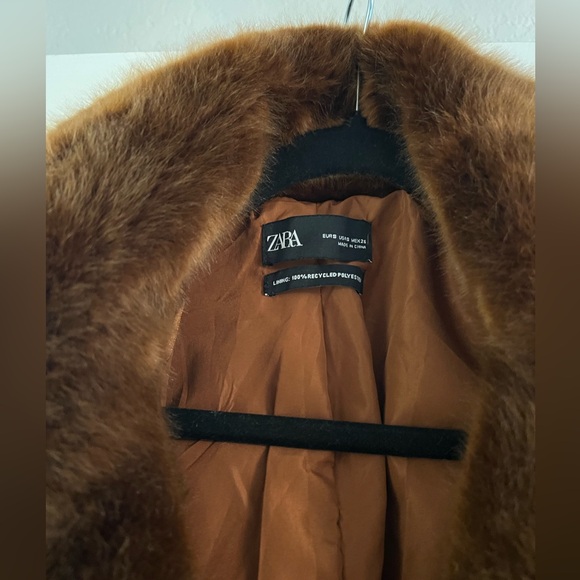Zara Chestnut Faux Fur Jacket - Picture 3 of 4